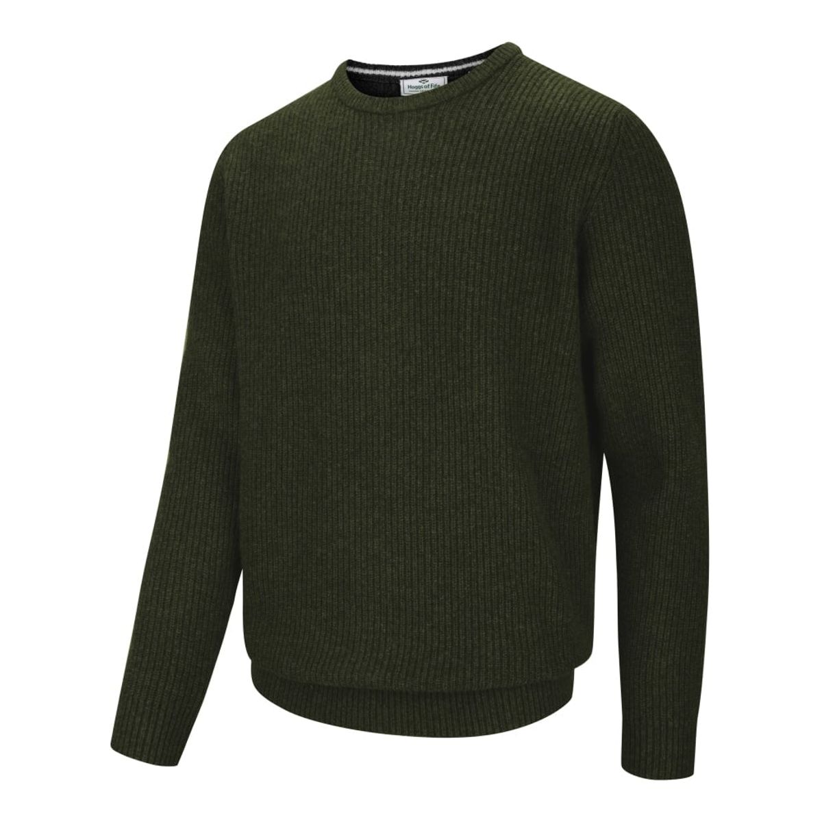 Borders Crew Neck Rib Pullover, loden grøn - XL (45-46)