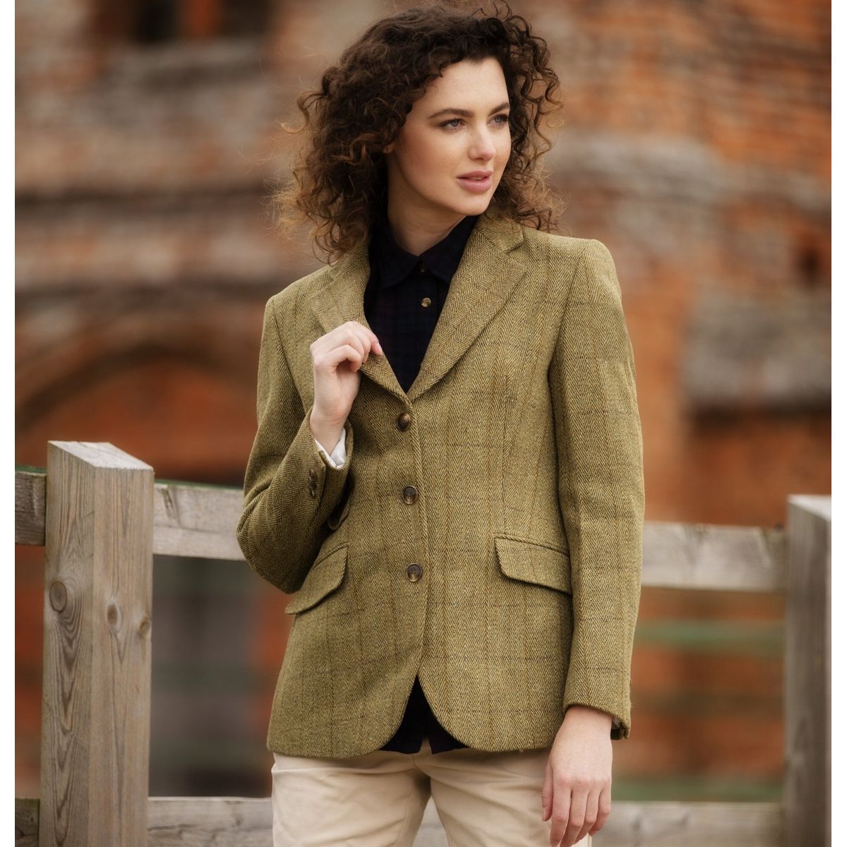 Mayland ladies hacking jacket, tweed, lys salvie - XXL (18)