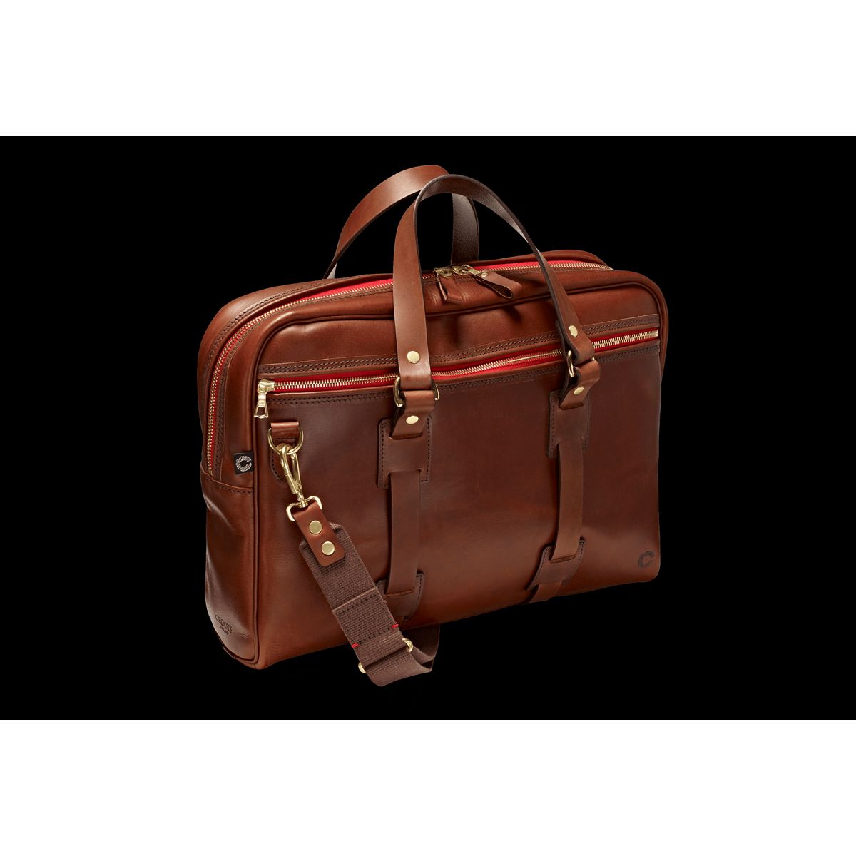 CROOTS Vintage Leather Laptop Bag, læder, port