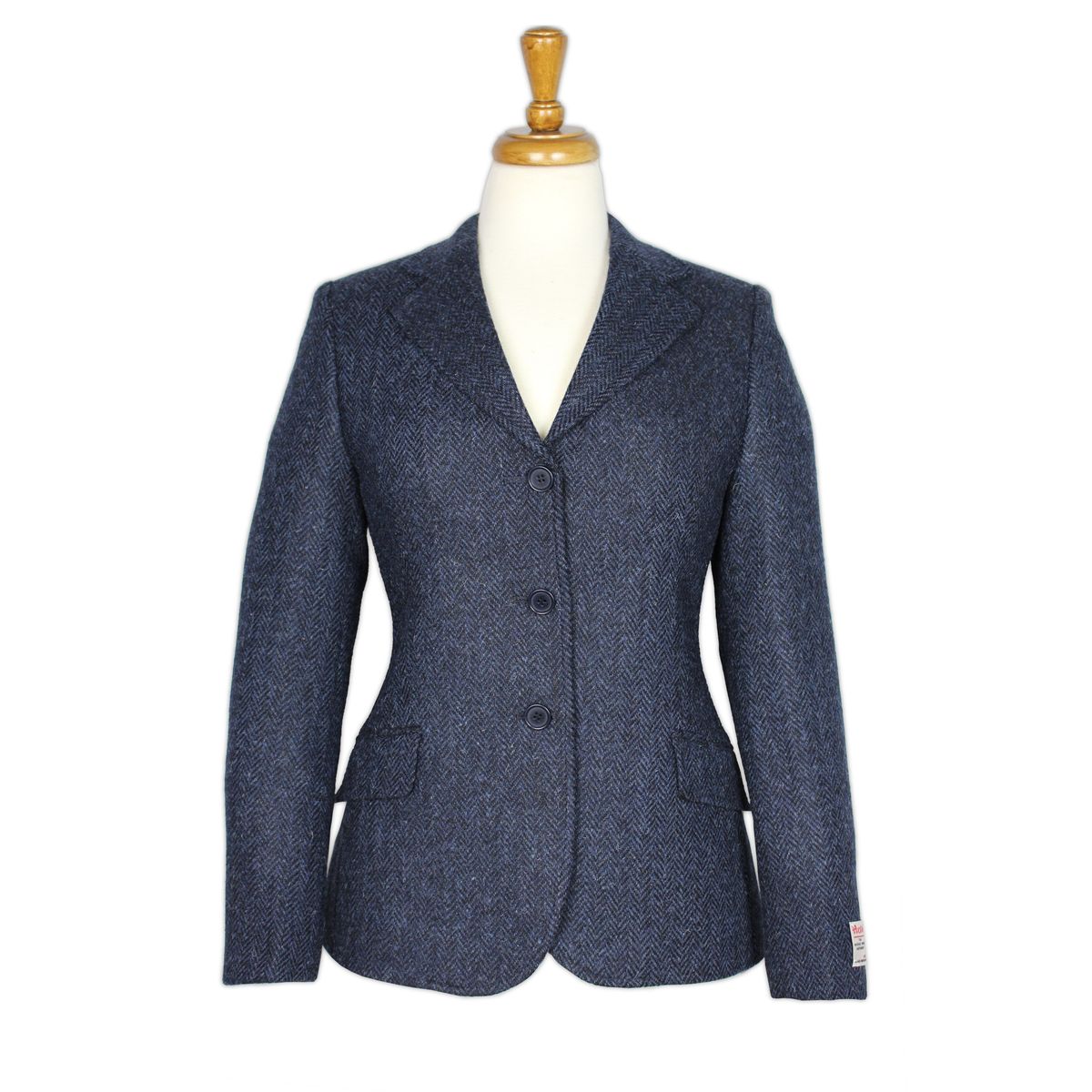 Claire Hacking Jacket Harris Tweed, blå herringbone - 8 (XS)