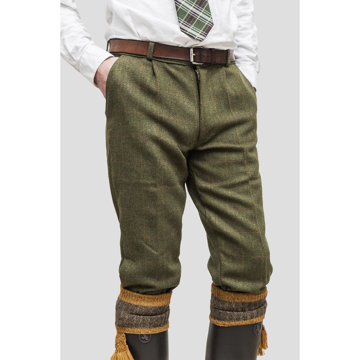 Tweed Breeks knickers knæbukser, mørk grøn - 44