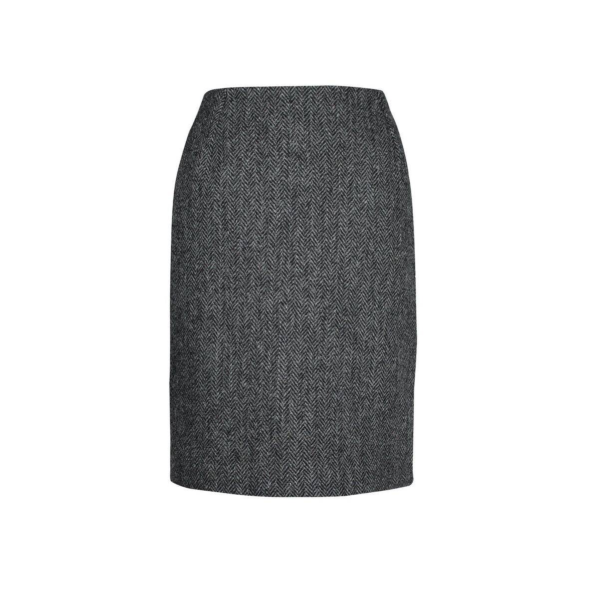 Effie Skirt nederdel Harris Tweed, koksgrå herringbone - 18 (XXL)