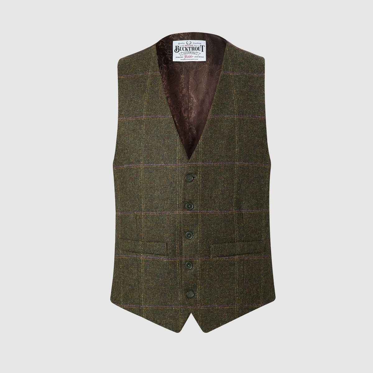 Iain vest, grøn, Yorkshire Tweed - 36 UK