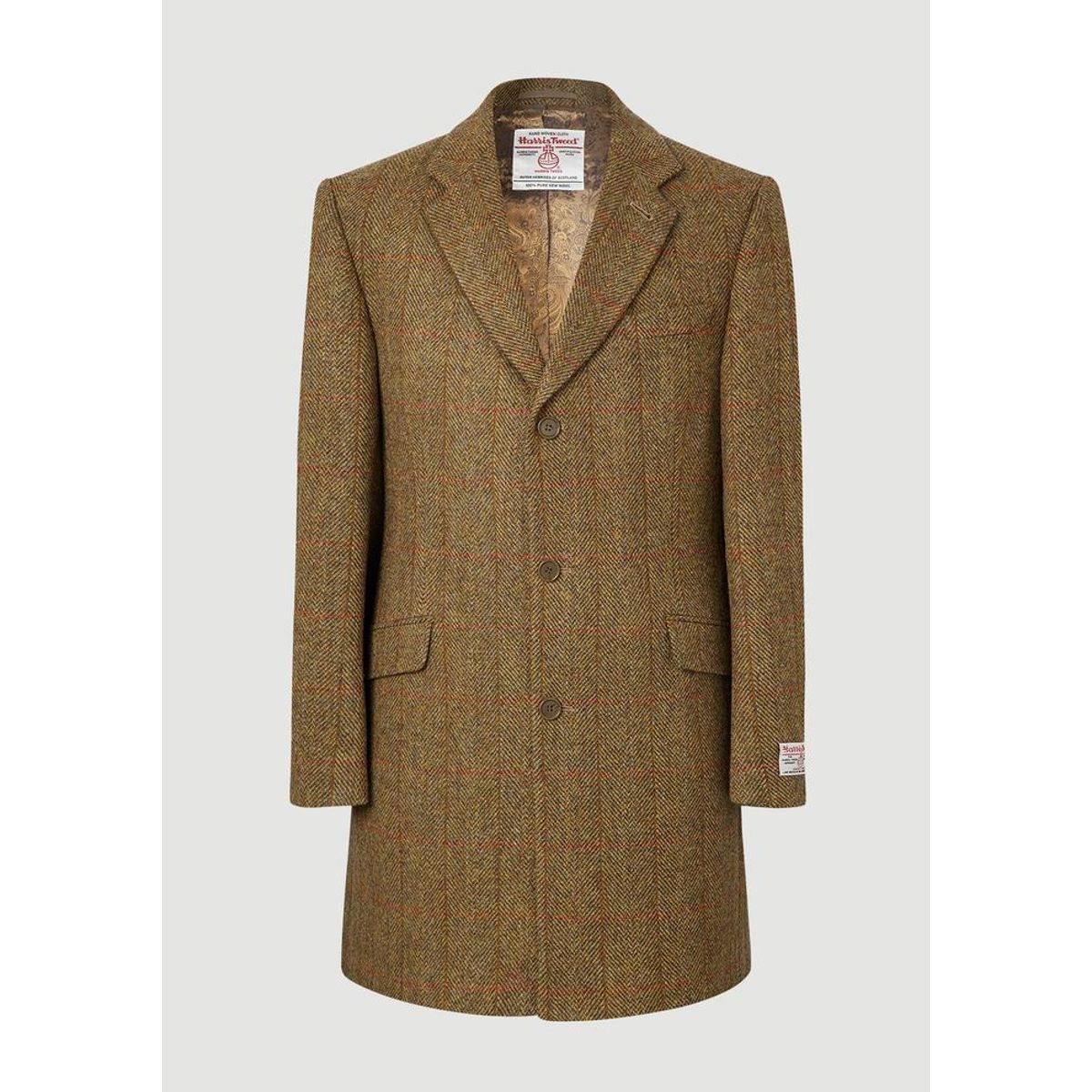 MURDO 3/4 COAT, mustard herringbone - 48 UK