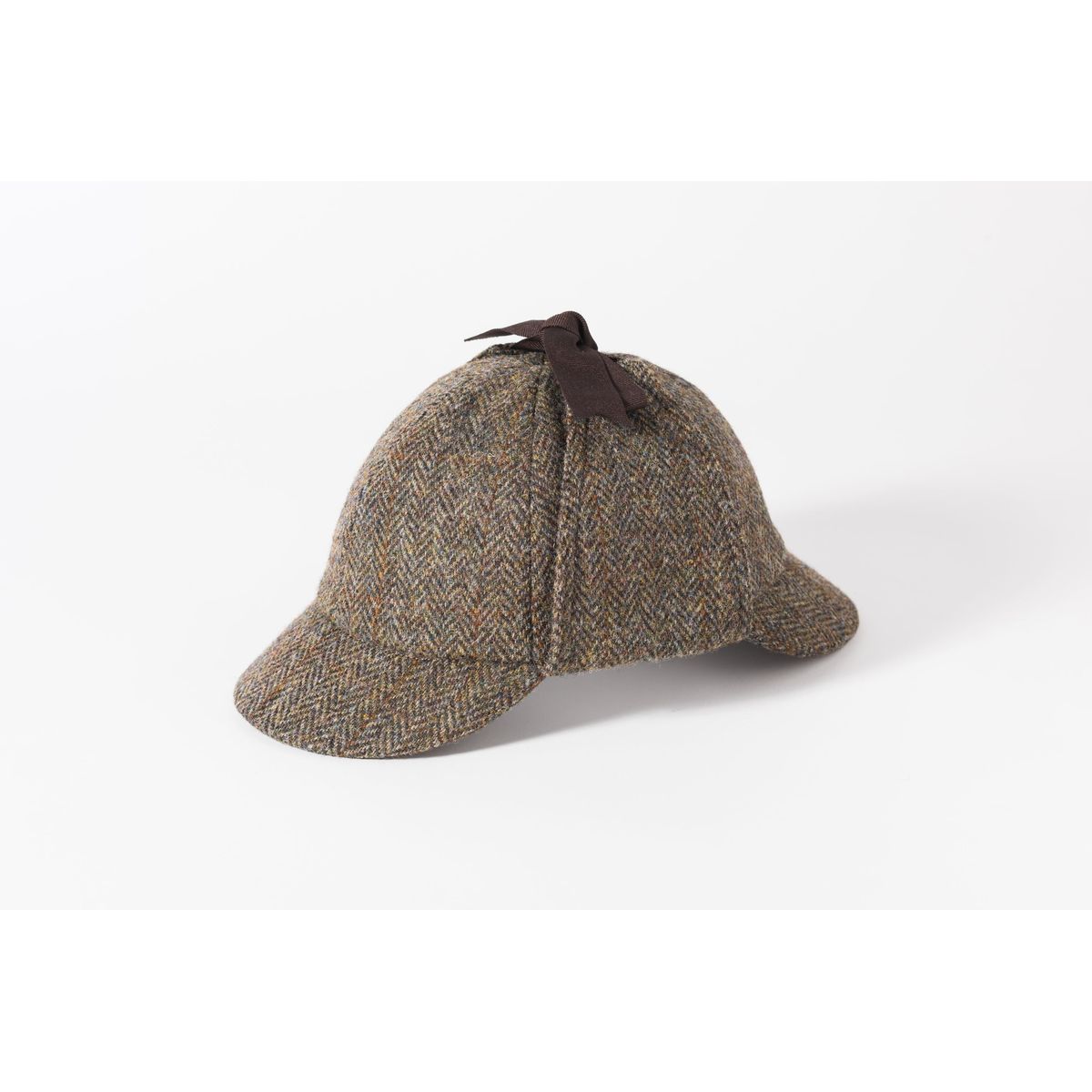 Sherlock Harris Tweed Deerstalker Hat - brun - 56 (small)