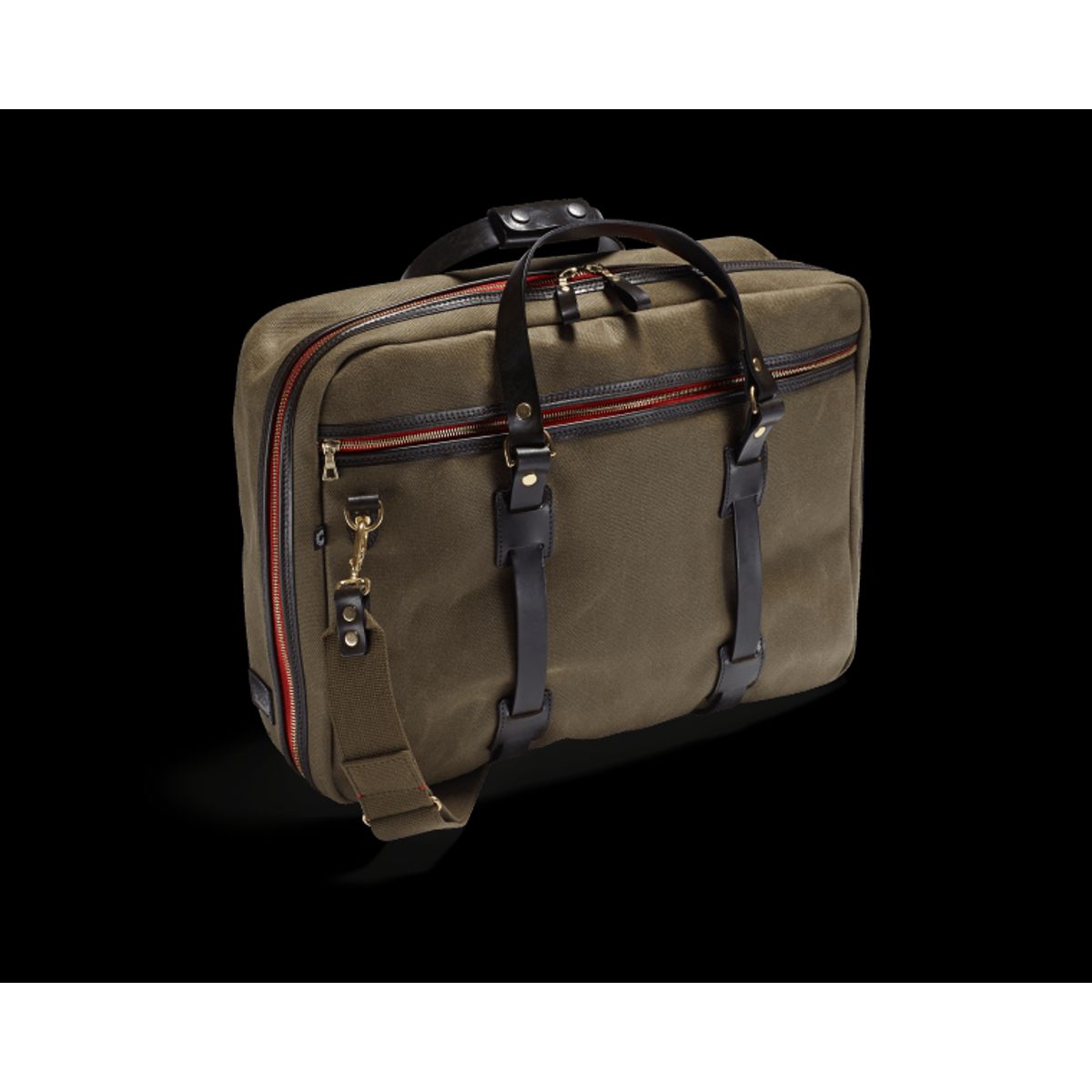 CROOTS Vintage Flight Bag, kanvas, oliven