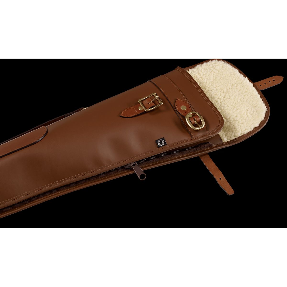 CROOTS Byland Shotgun Slip zip/flap, læder, london tan - 30"