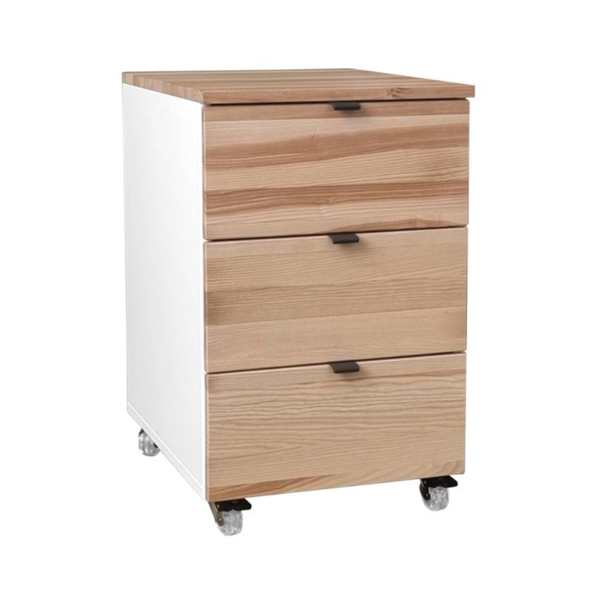 Kassette med hjul i asketræ og MDF 50x41x63 cm Flere varianter - Beige