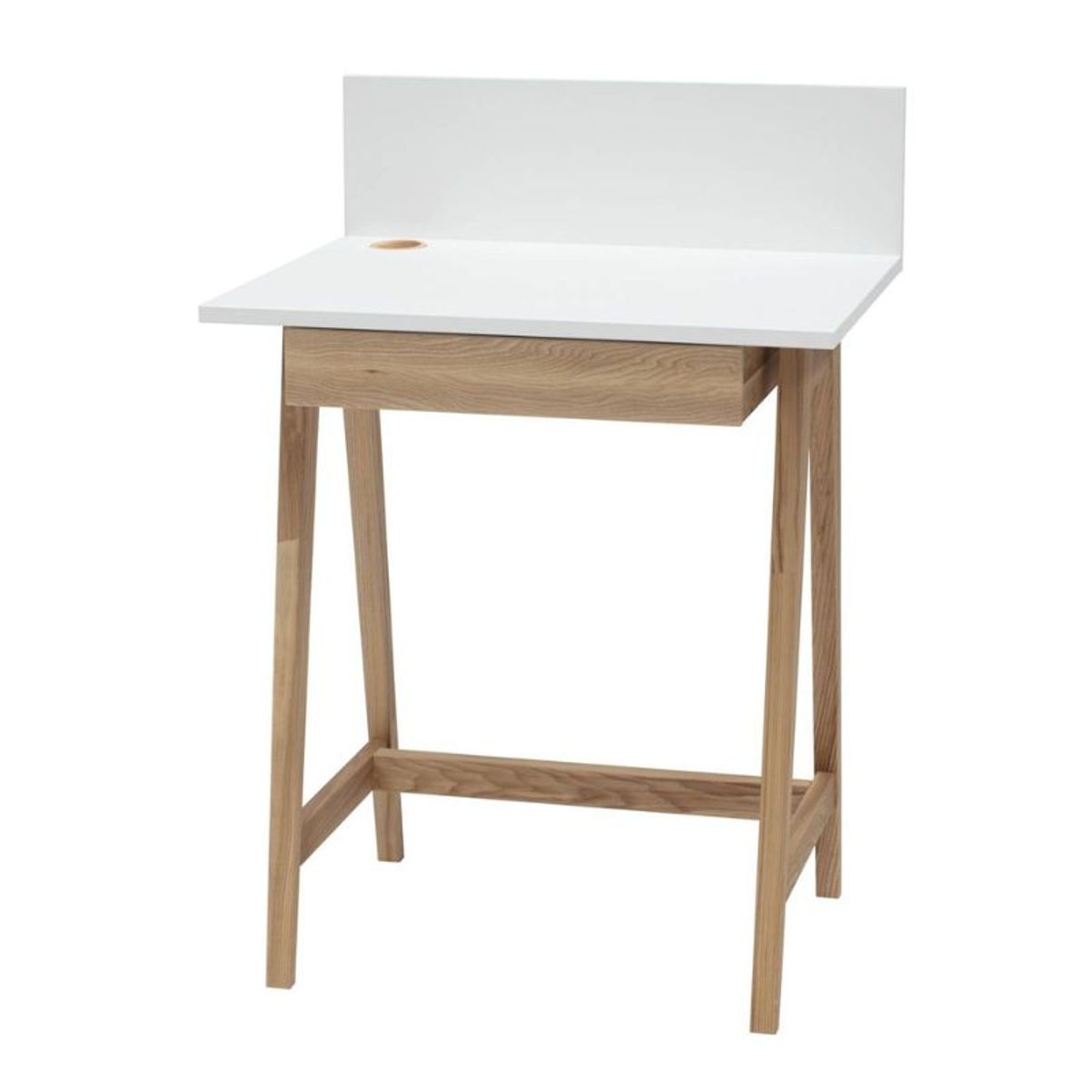 Skrivebord i asketræ og MDF 65x50x75 cm Flere varianter - Gråbrun