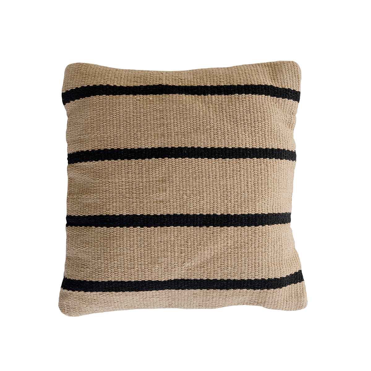 MOUD Home STRIPE pudebetræk 48x48 cm - beige/sort