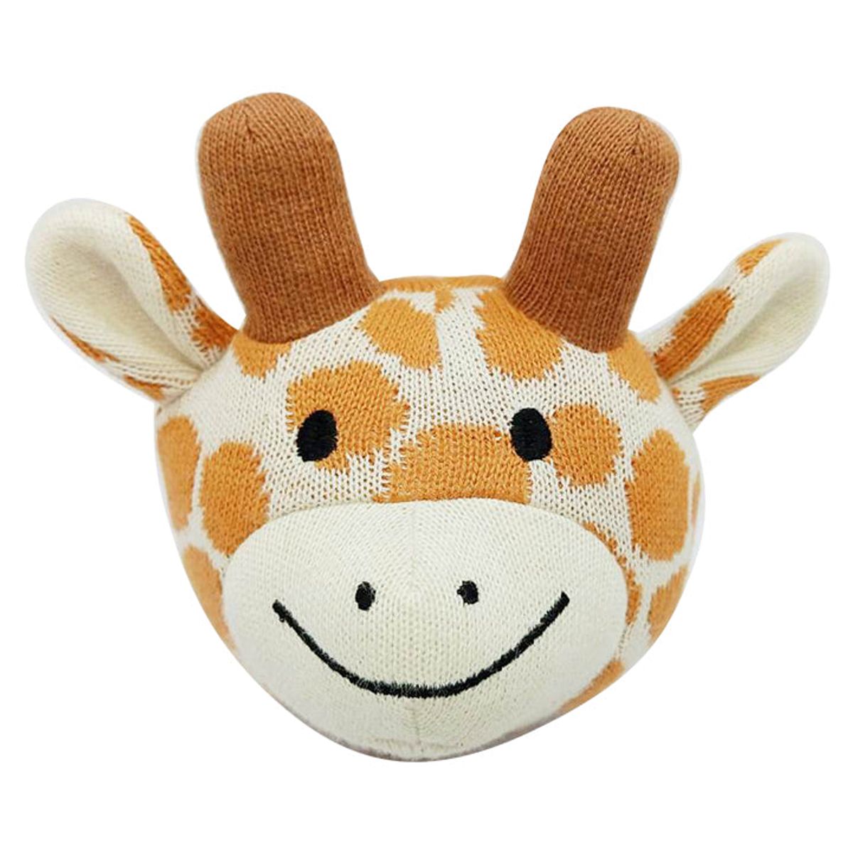 Knitted Ball with Bell - Giraffe