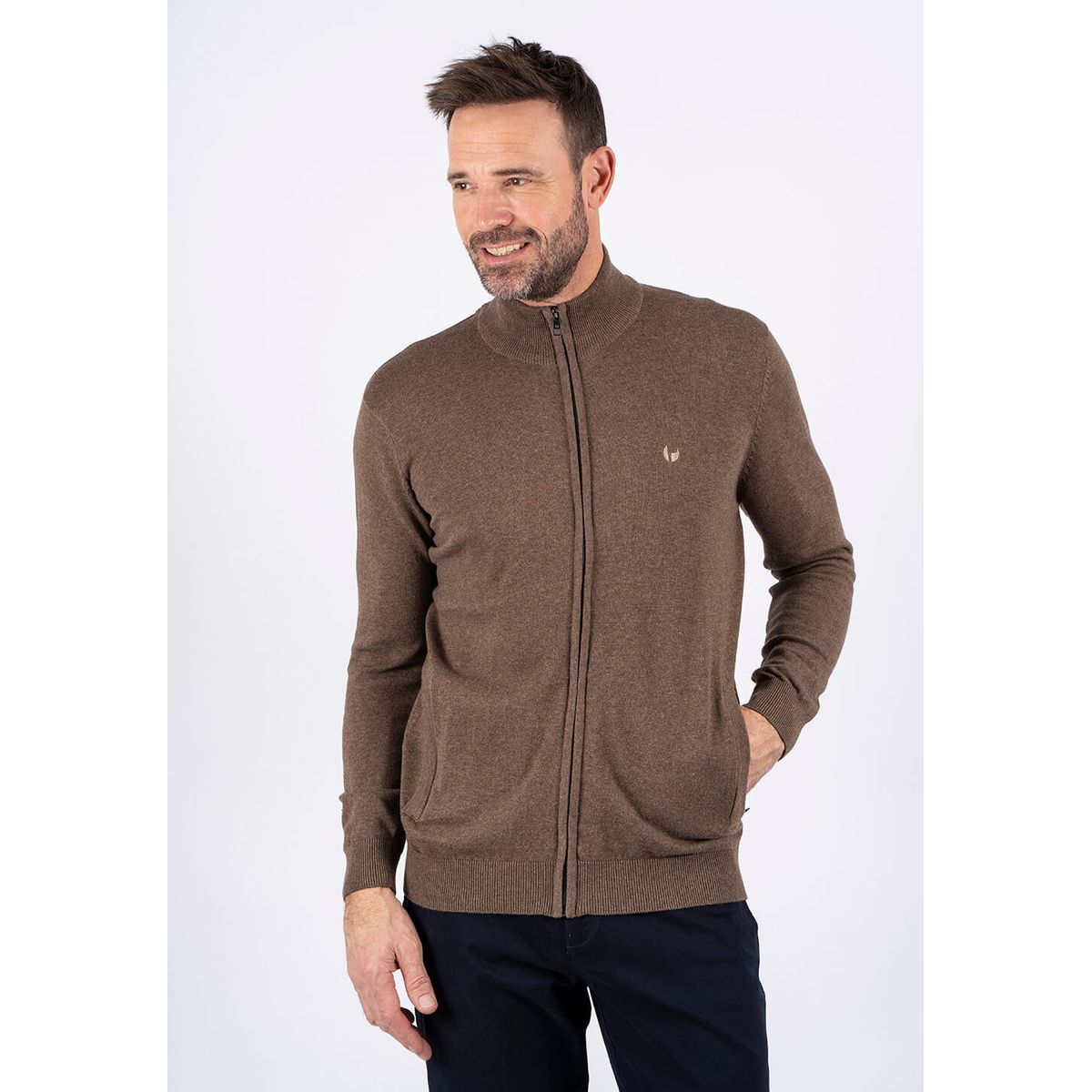 Pre End - Malcom stik cardigan i brun