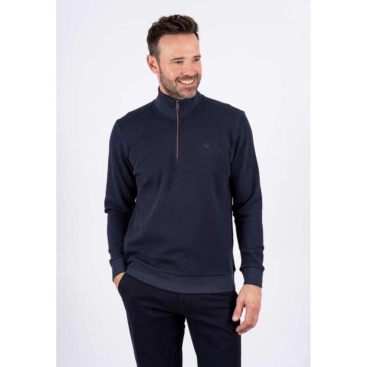 Pre End - Cole sweat half zip i navy