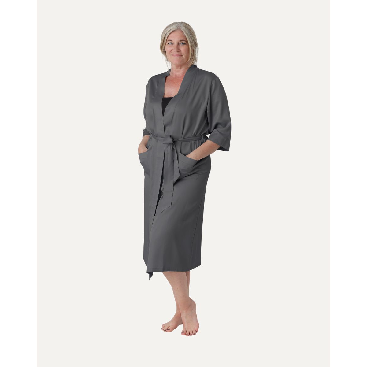 Bambus kimono | Lang damemodel | Dark grey | L