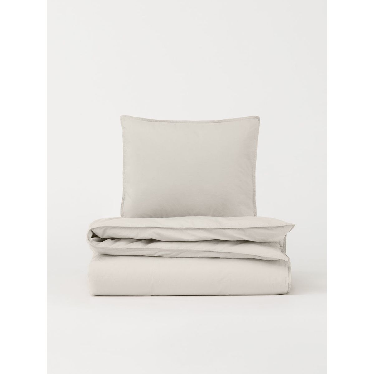 DAWN Percale sengetøj - Ivory - 140x220 cm - 100% økologisk bomuld - Lysegråt