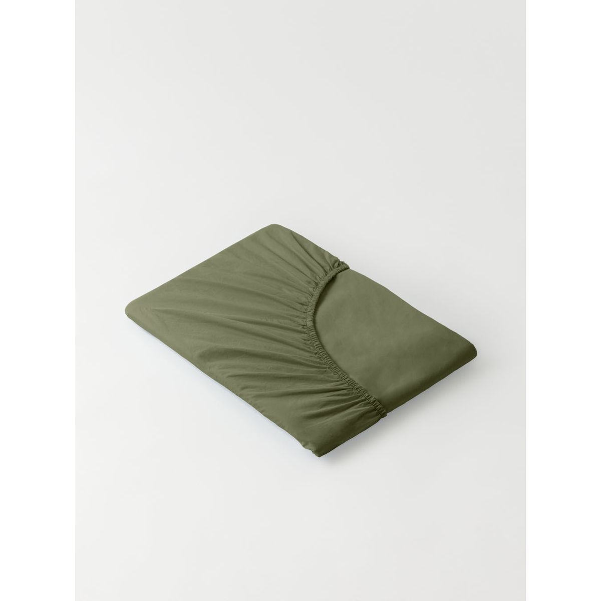 DAWN - Percale Faconlagen (90x200x35) - Olive - 100% økologisk bomuld - Army grønt