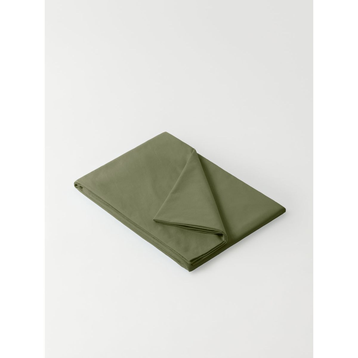 DAWN - Percale Fladt Lagen (260x260) - Olive - 100% økologisk bomuld - Army grønt