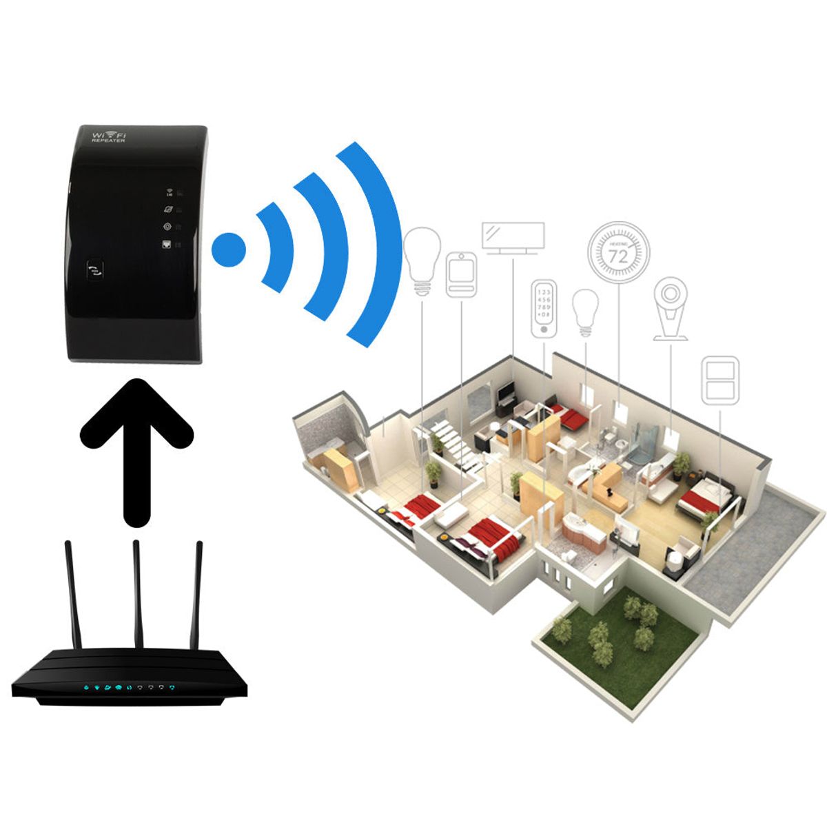 Kraftfuld Wi-Fi Repeater 300Mbps med 2.4G Access Point - WeDoBetter.dk