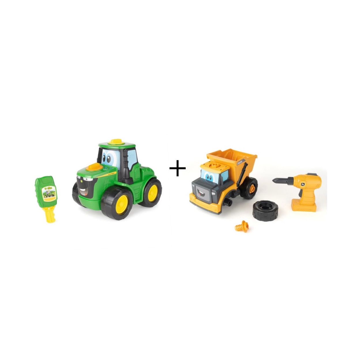 John Deere Key N Go Og John Deere Build A Dump Truck Sæt - traktor - Legekammeraten.dk