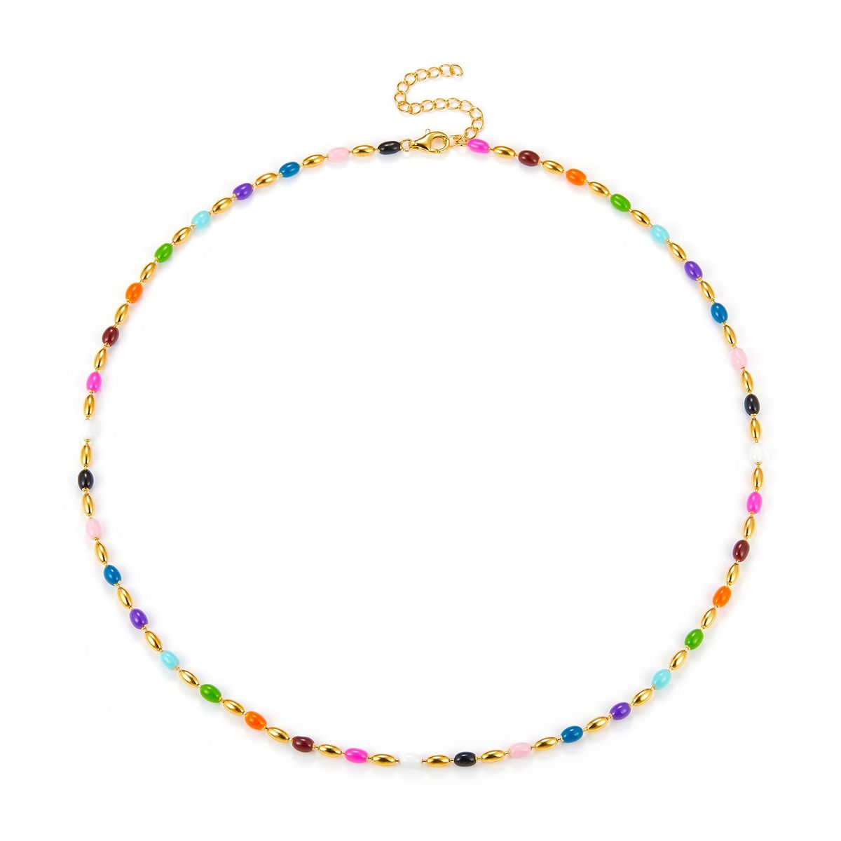 LuvaLu Jewellery - Colorful halskæde, 45-50 cm Forgyldt sølv