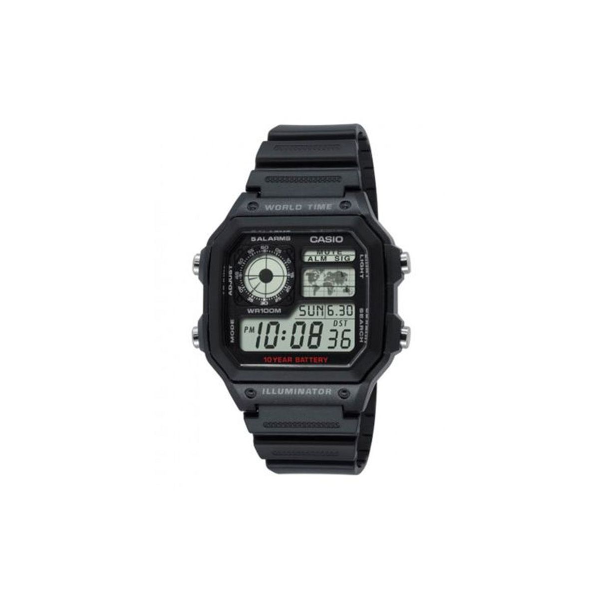 Casio - Classic Digital m. alarm, 43 mm Sort resin