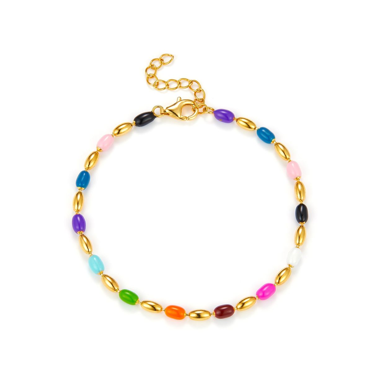 LuvaLu Jewellery - Colorful armbånd, 16-19 cm Forgyldt sølv