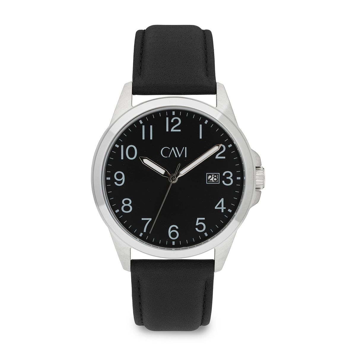 CAVI Watches - Leo ur m. sort rem, black Stål Rustfrit