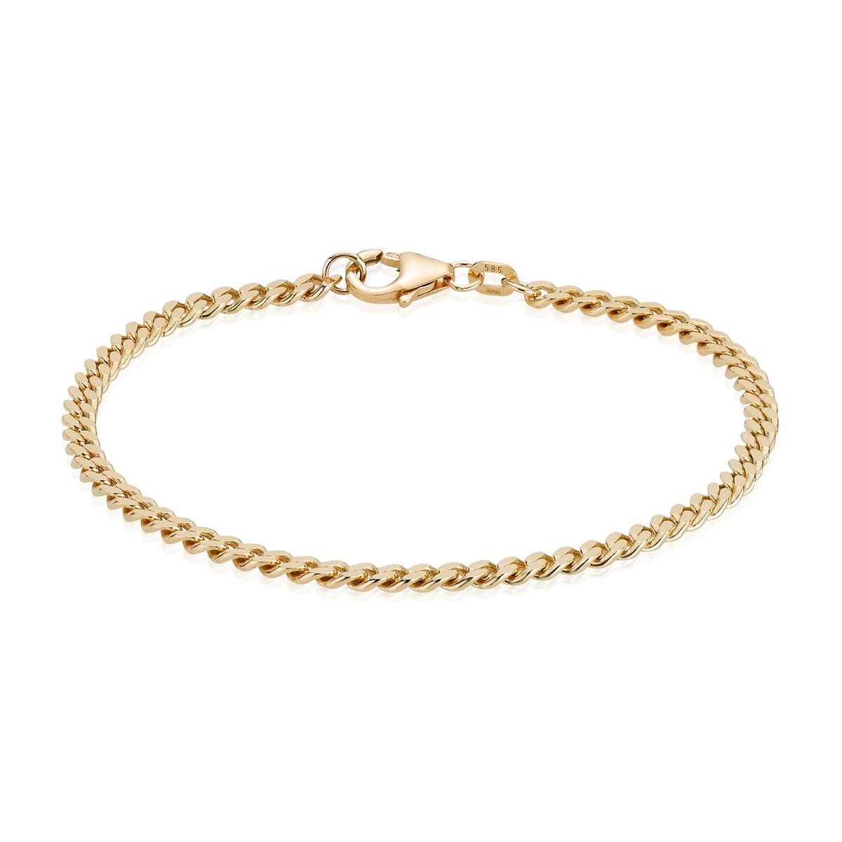 BNH - Panser Facet armbånd, 0,85 mm / 17 cm 14 kt. guld