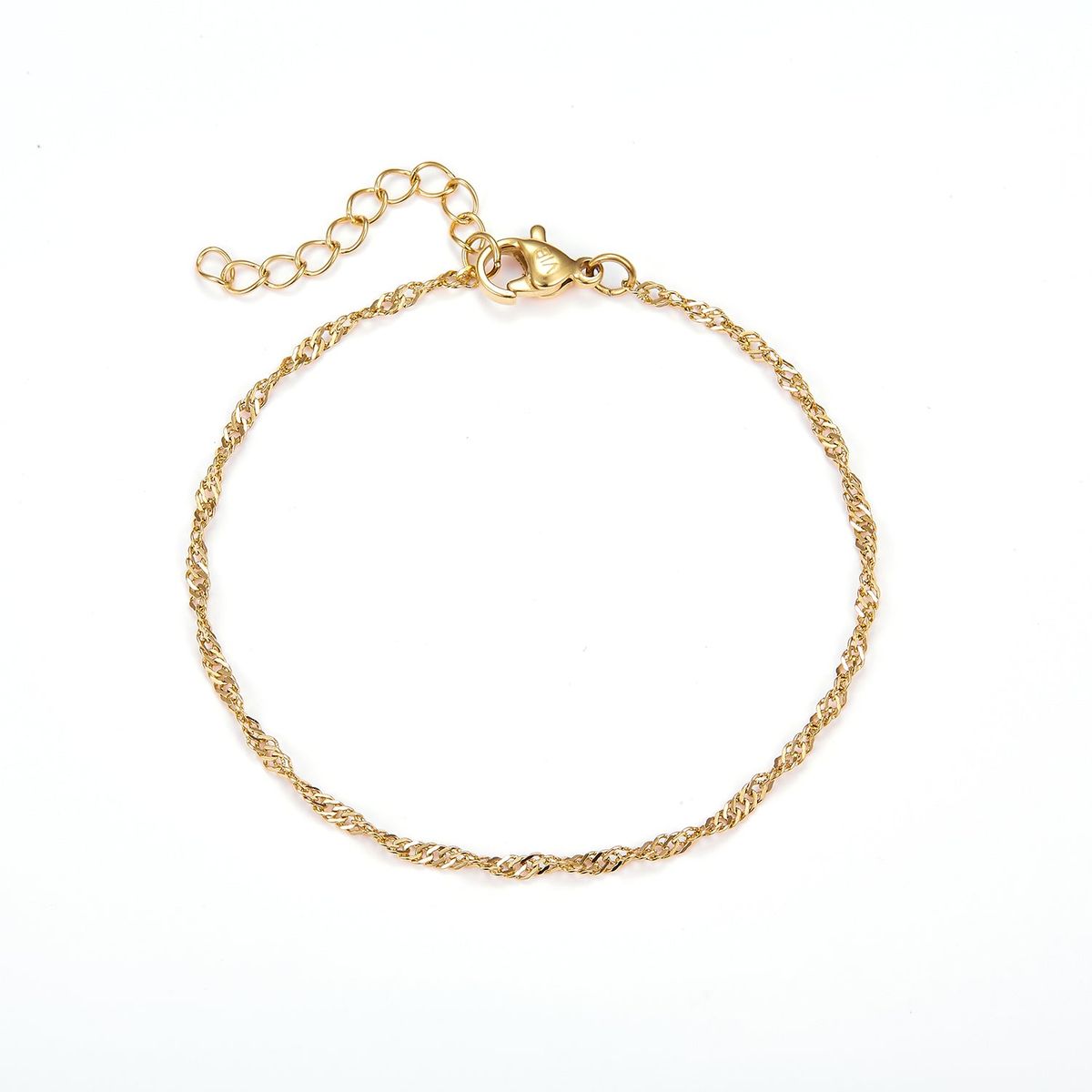 Baía Jewellery - Singapore armbånd, 16-19 cm Rustfrit stål PVD guldbelægning