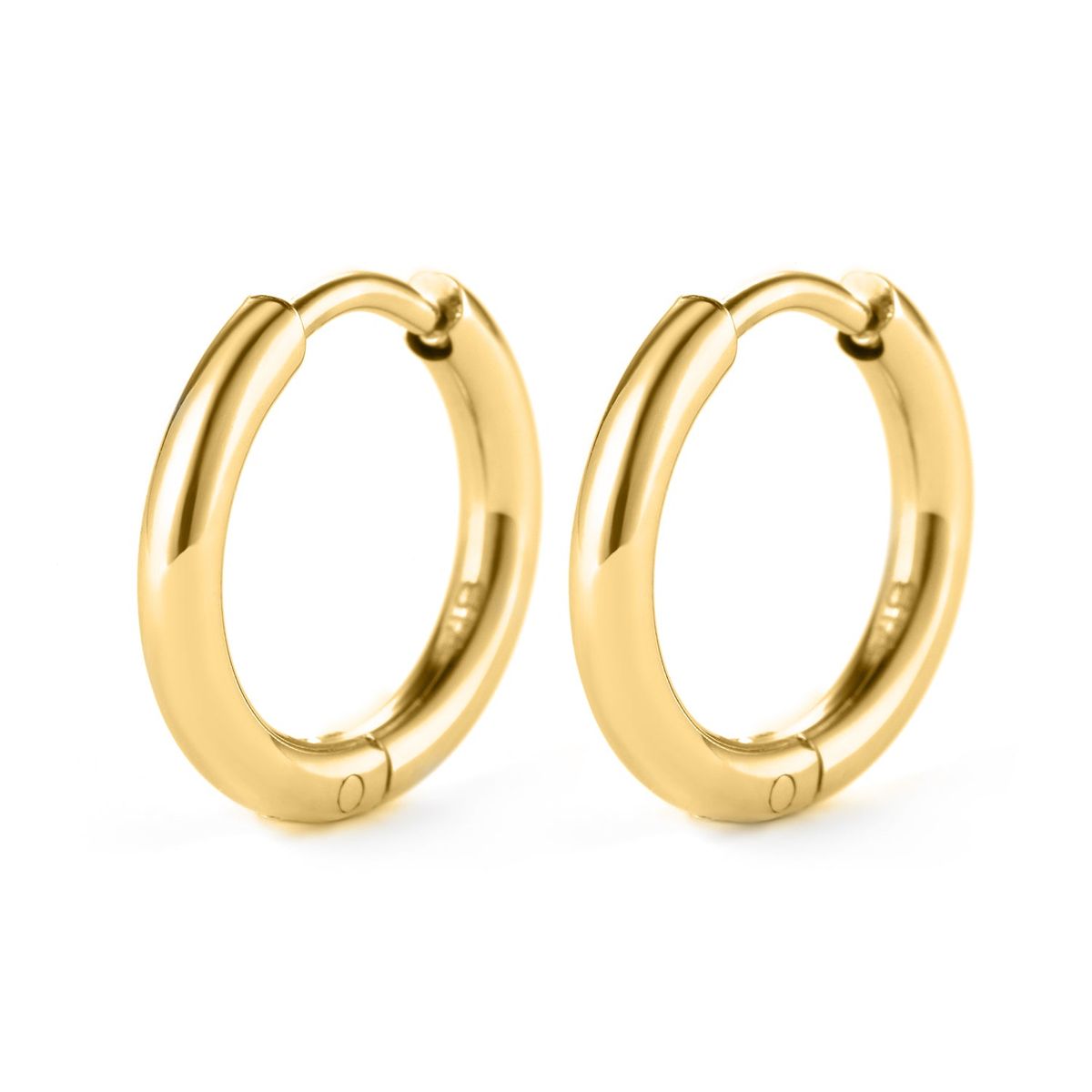 Baía Jewellery - Simple hoops, 14 mm Rustfrit stål PVD guldbelægning