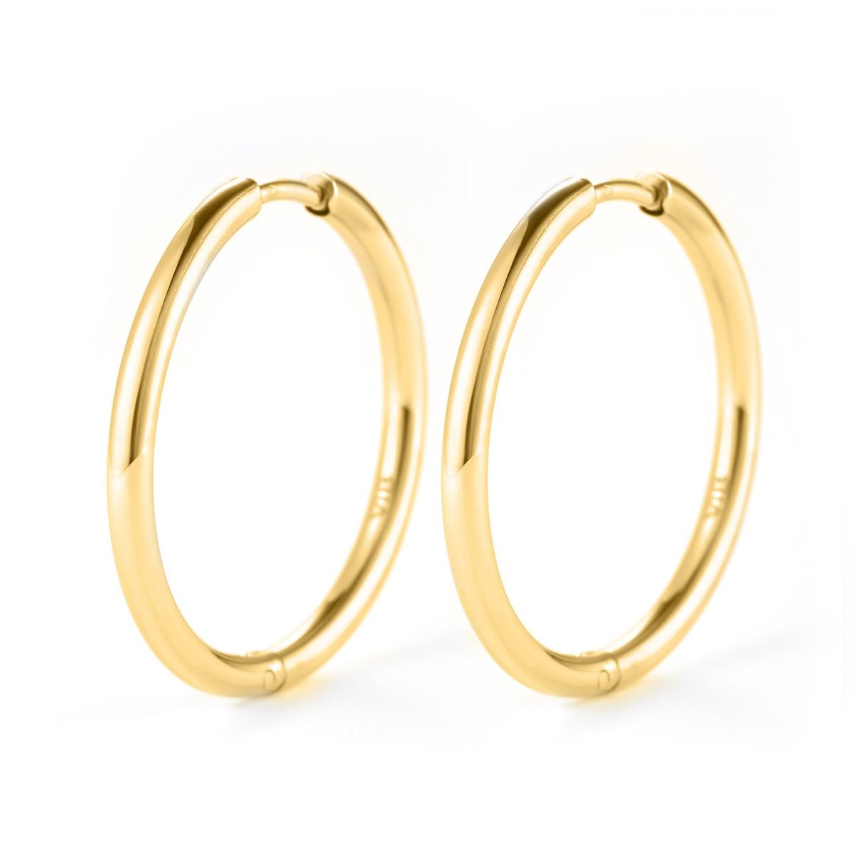 Baía Jewellery - Simple hoops, 25 mm Rustfrit stål PVD guldbelægning