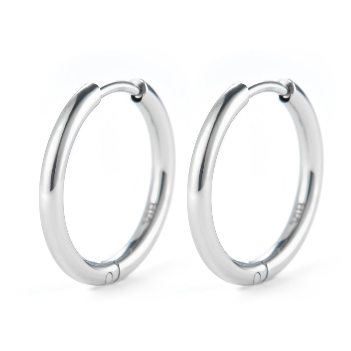 Baía Jewellery - Simple hoops, 18 mm Rustfrit stål