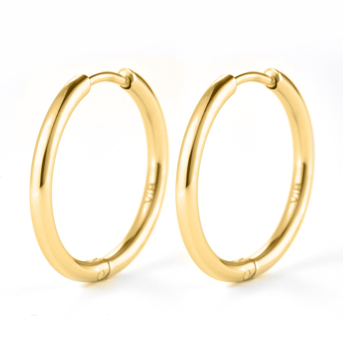 Baía Jewellery - Simple hoops, 20 mm Rustfrit stål PVD guldbelægning