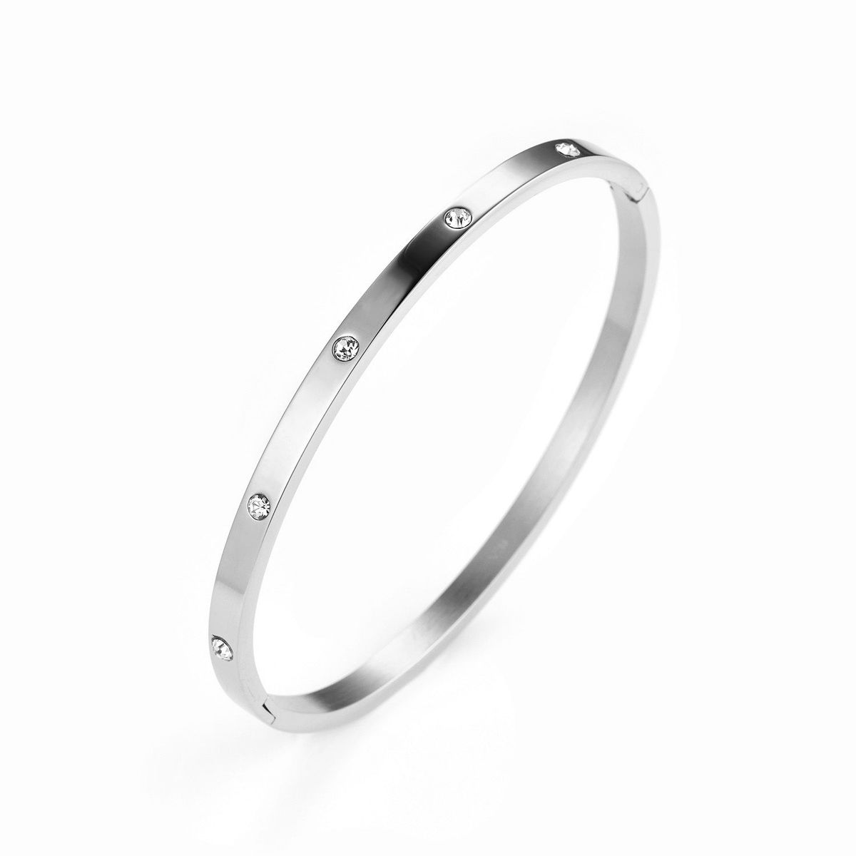 Baía Jewellery - Antonia bangle, Large Rustfrit stål