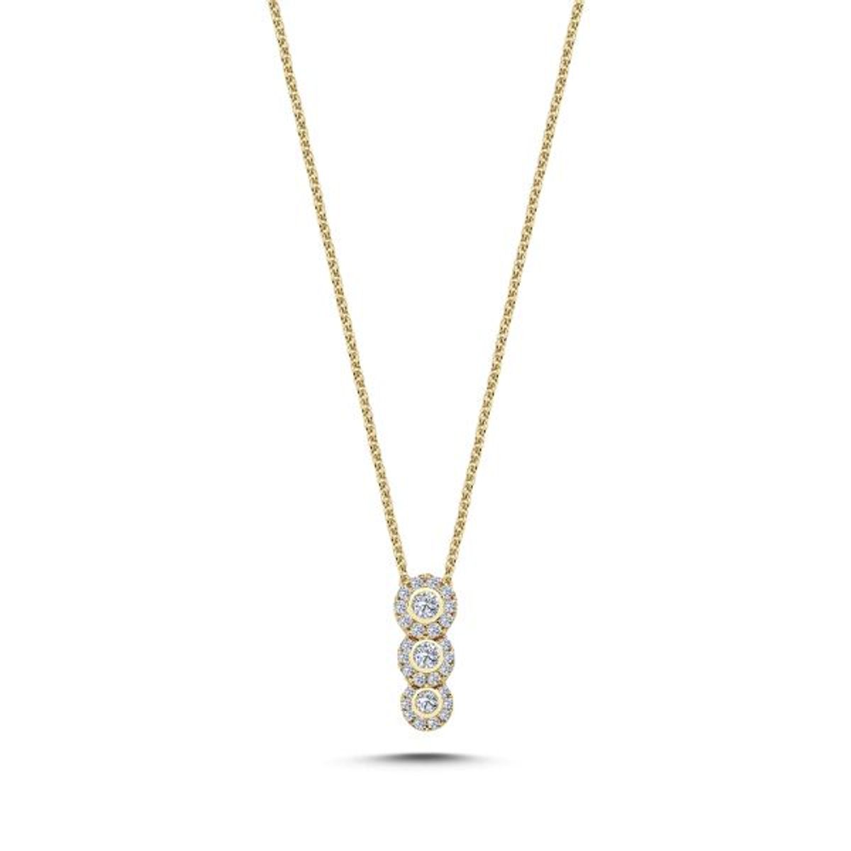 Nuran - Duchess halskæde 14 kt. guld med diamanter 0,28 ct. i alt