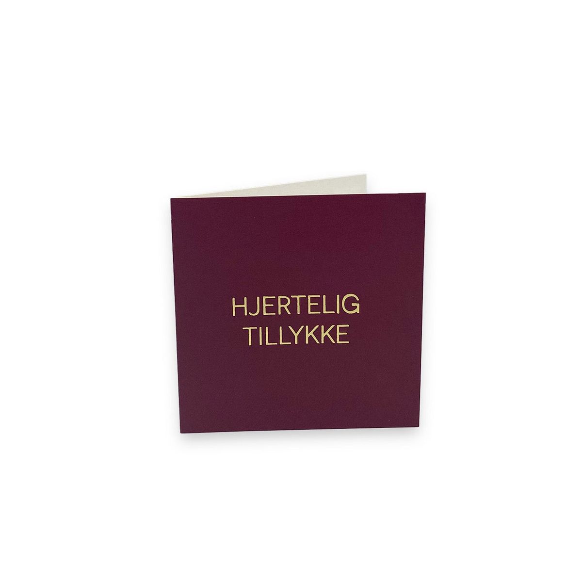 Vibholm Lykønskningskort - Hjertelig Tillykke Bordeaux/guld