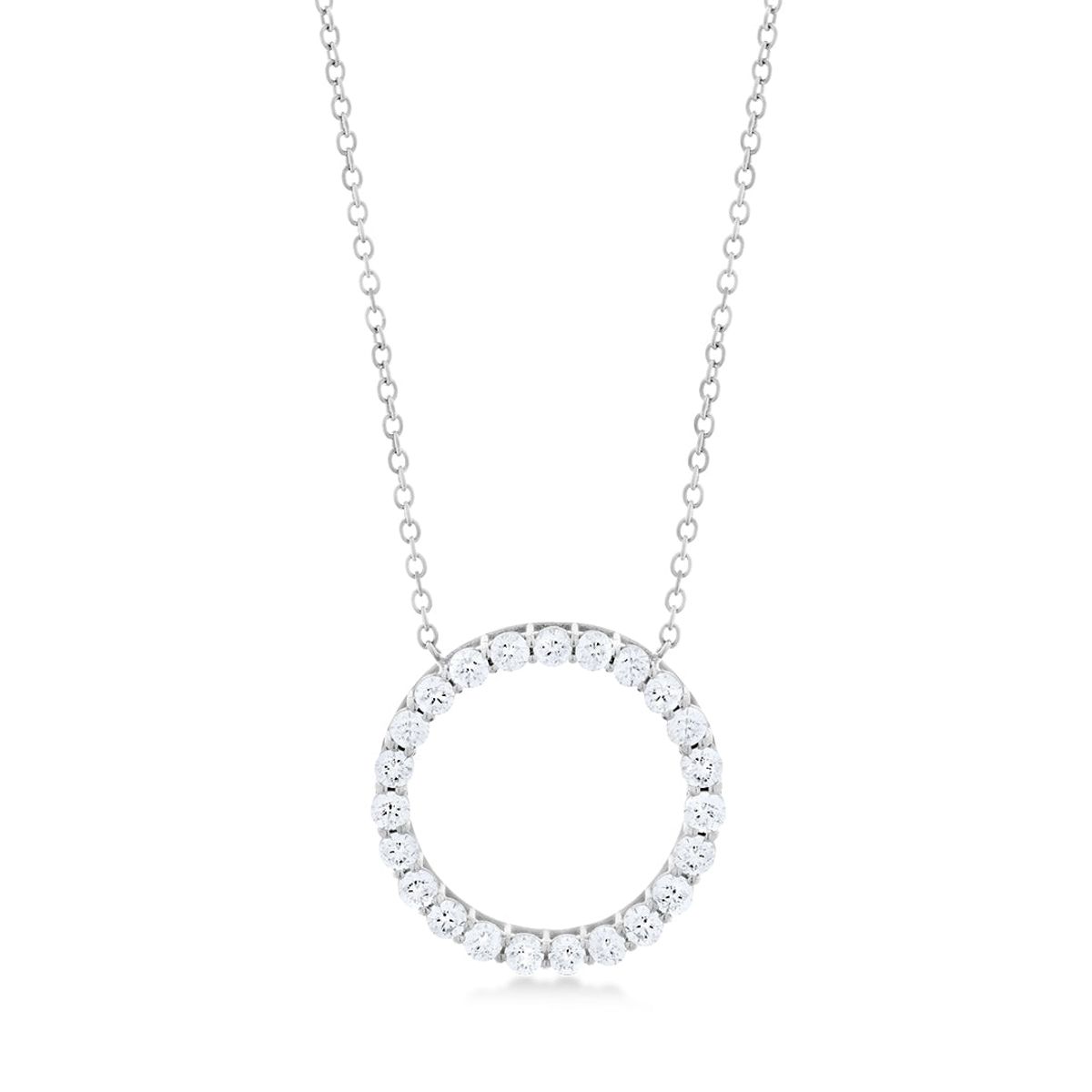 Aveny LUXURY - Cirkel Diamant Halskæde, 2,00 ct. w/si 14 kt. hvidguld