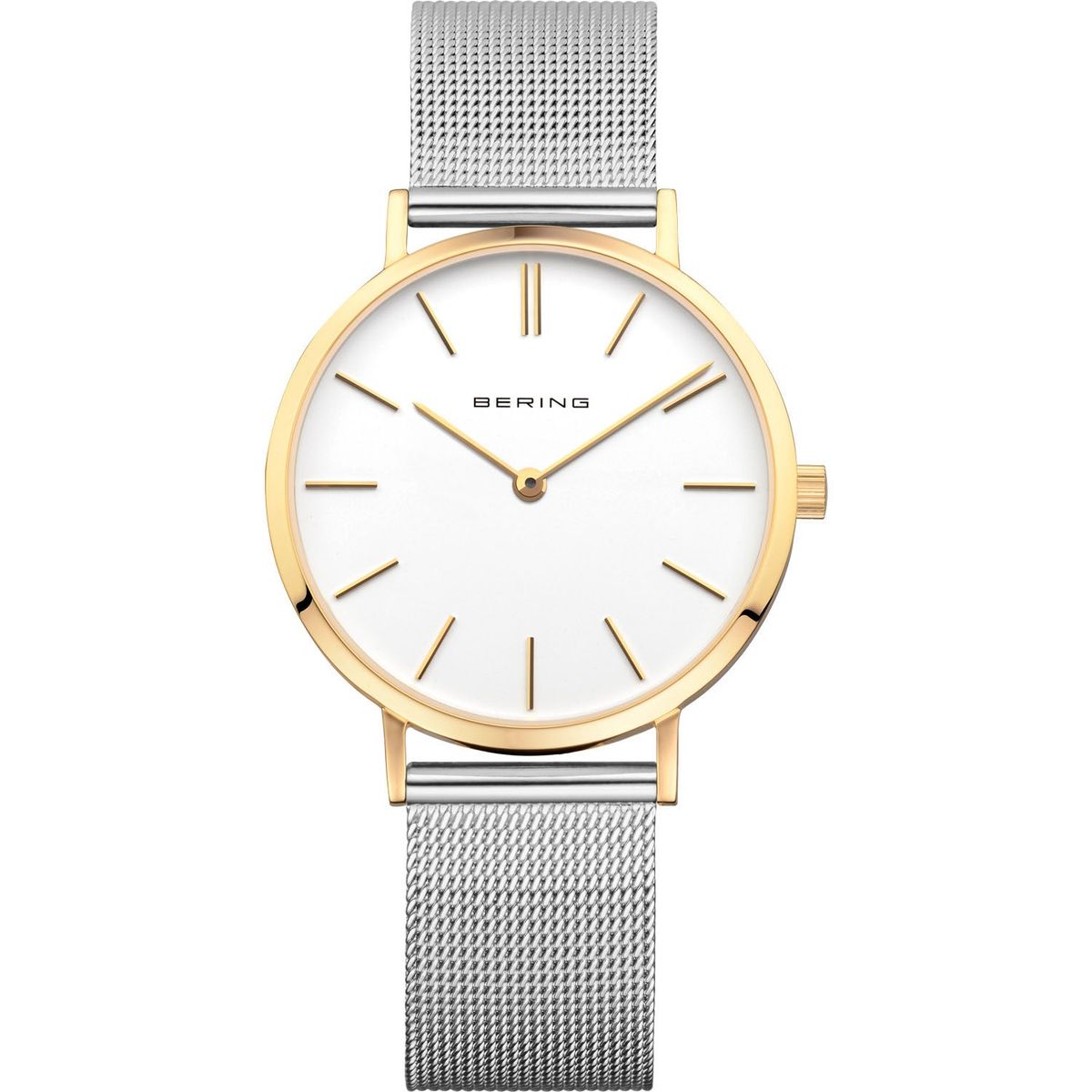 Bering - Classic ur hvid, 34mm Guld PVD Stål