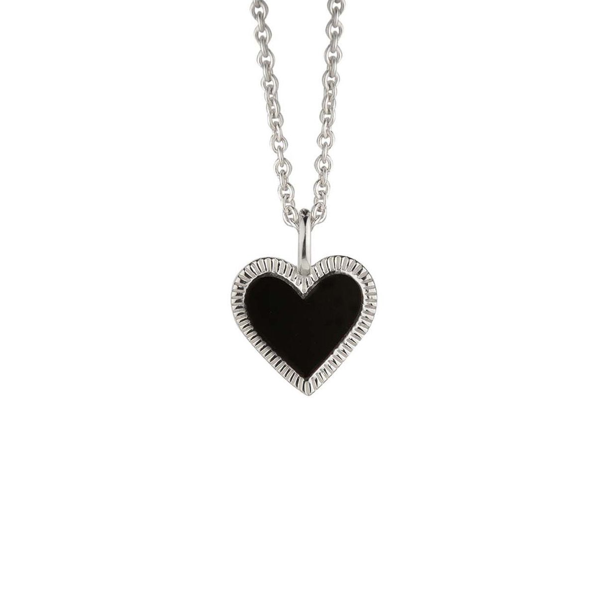 Jeberg Jewellery - L´Amour Black Enamel halskæde Sølv sterlingsølv