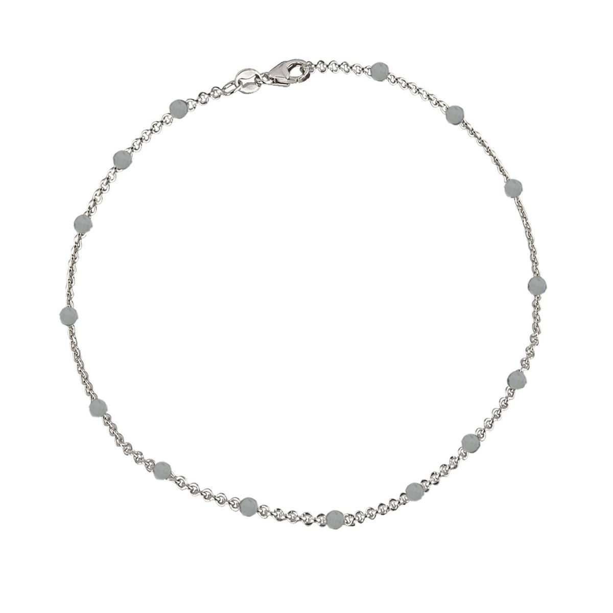 Jeberg Jewellery - Dove Gray Beaded armbånd, 16+3 cm Sølv sterlingsølv