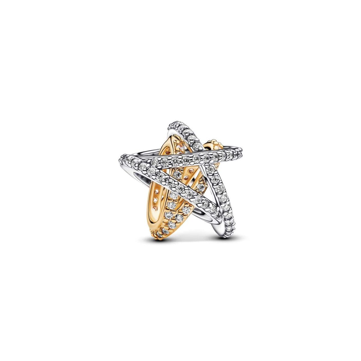 Pandora - Sparkling Crossover Star charm Sølv, forgyldt metalblanding sterlingsølv