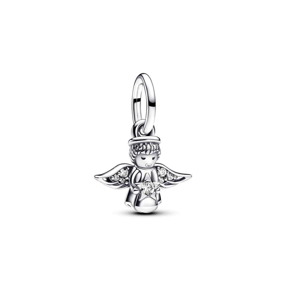 Pandora - Sparkling Angel dangle charm, zirkonia Sølv sterlingsølv