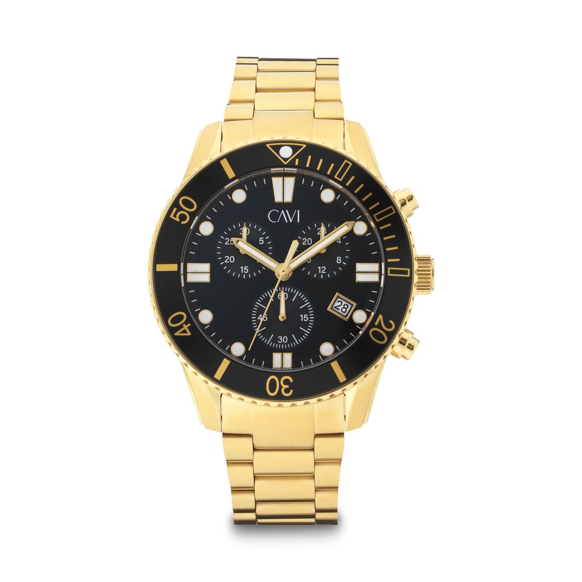 CAVI Watches - Helios Black ur, 43 mm Guld IPG