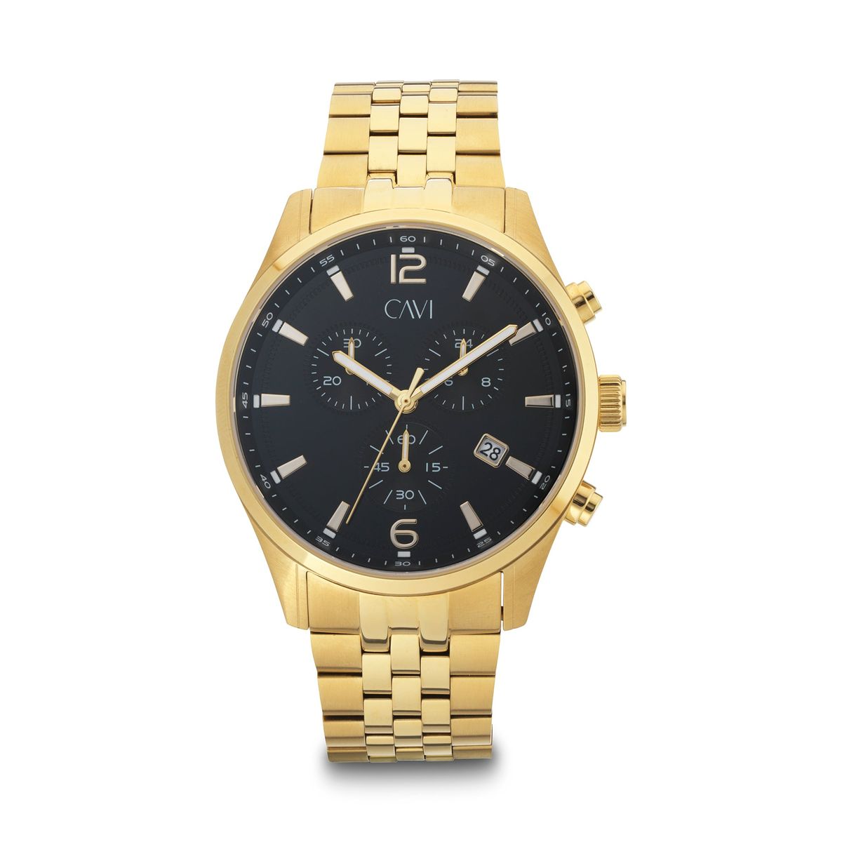 CAVI Watches - Apollo Black ur guld IPG 43 mm