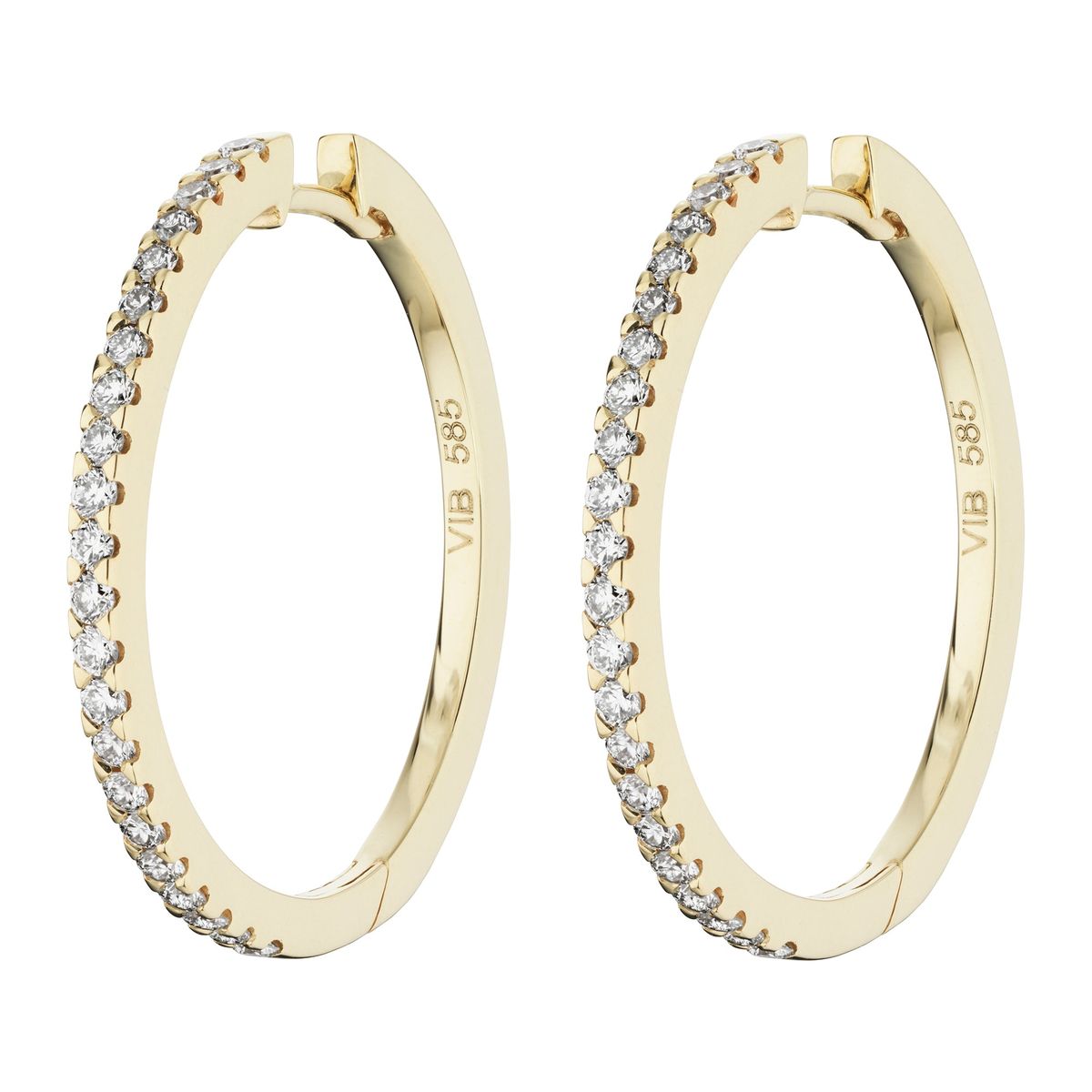 Aveny LUXURY - Click creoler, 20mm, 0,44 ct. w/si 14 kt. guld