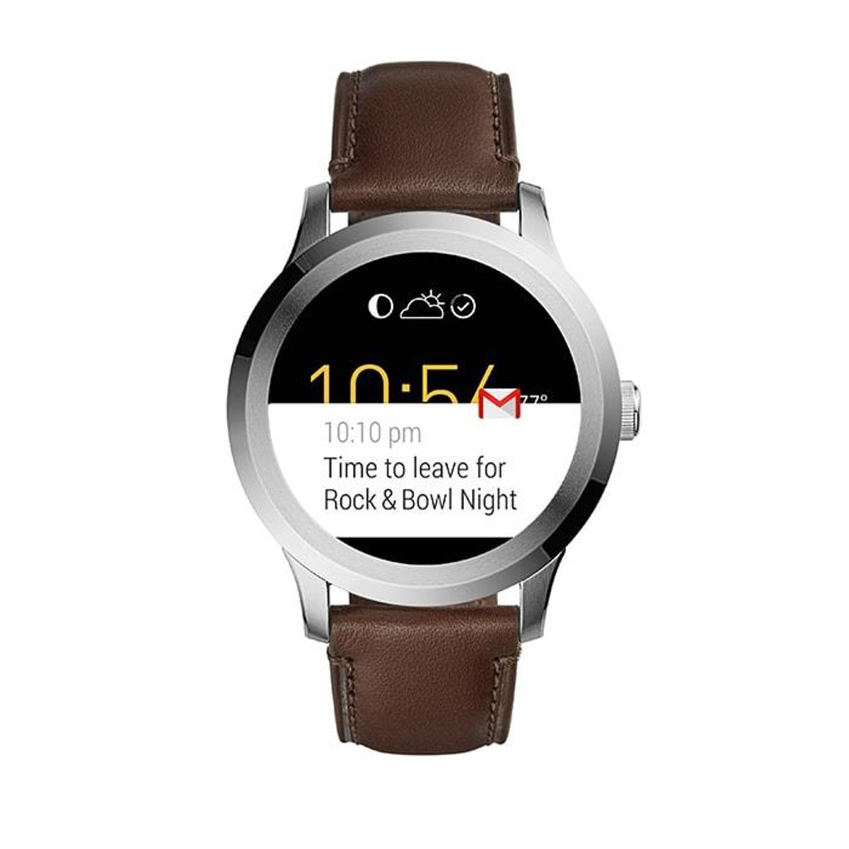 FOSSIL - Q Founder 2.0 Smartwatch brun læderrem FTW2119