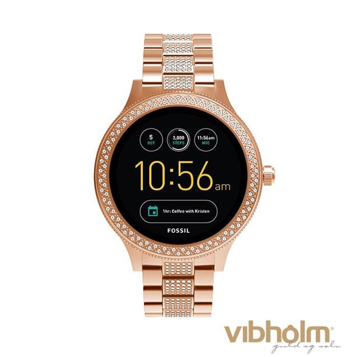 FOSSIL - Q Venture Smartwatch Dame rosaguldfarvet stål FTW6008