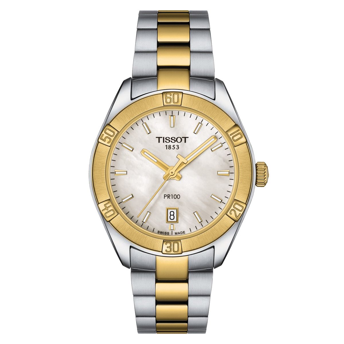 Tissot - PR 100 Sport Chic Dameur, 36 mm rustfrit stål