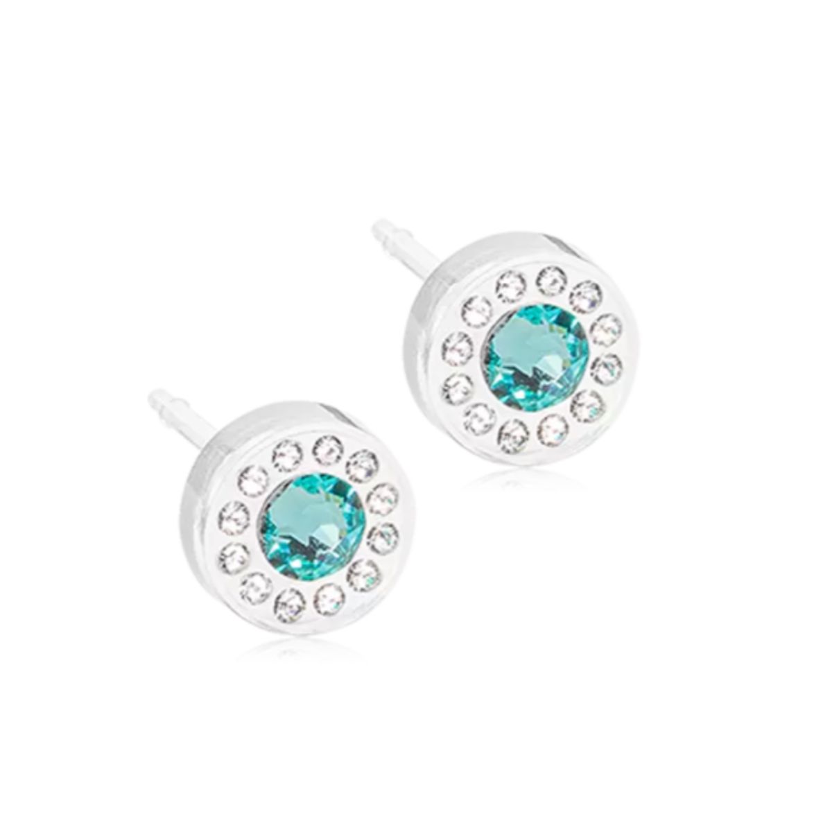 Blomdahl - Brilliance Halo turquoise/crystal ørestikker 15-0163-79