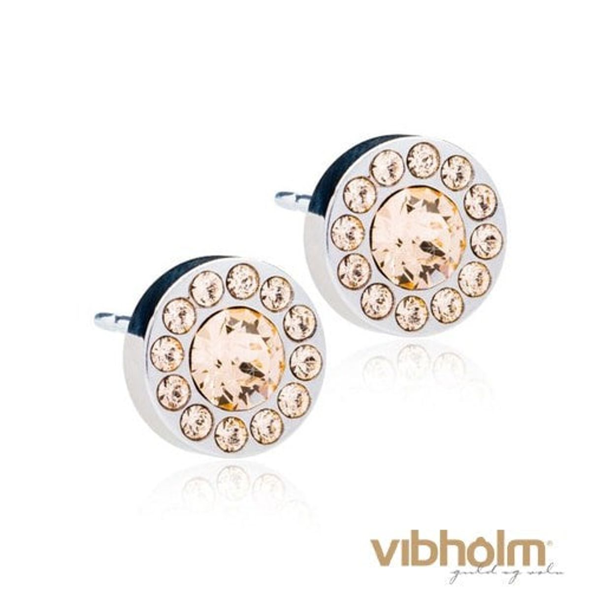 Blomdahl - Brilliance Halo Golden Rose Ørestikker medicinsk titanium 15-1465-75